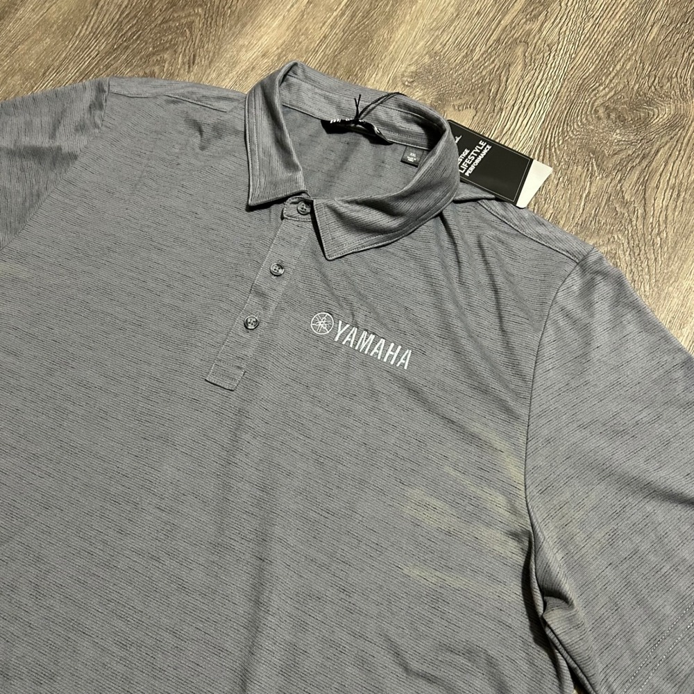 Travis Mathew Auckland Slub Polo 2XL Dark Grey Yamaha Golf New With Defects